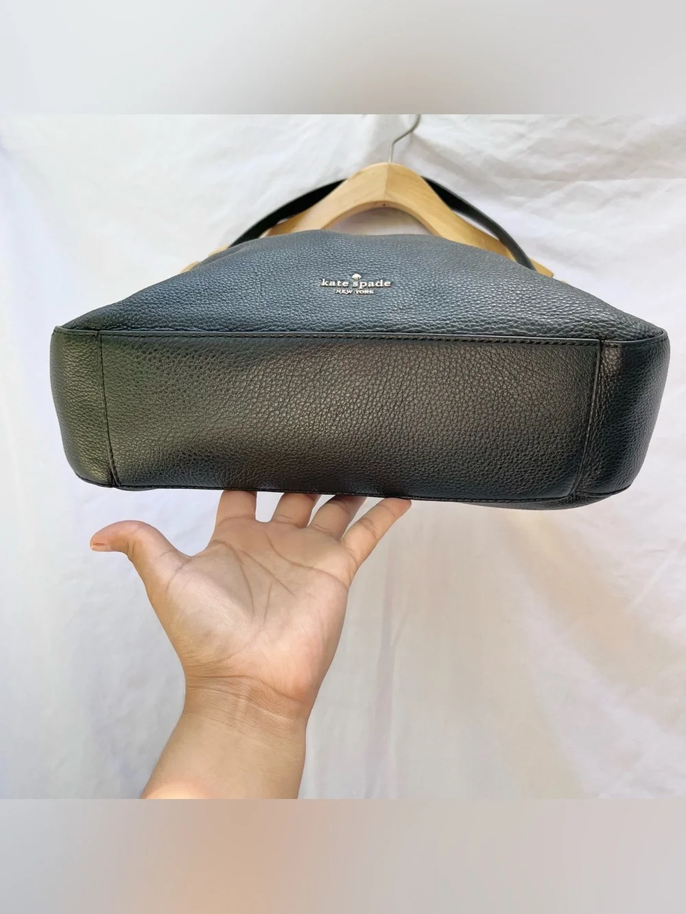 KATE SPADE | BLACK PEBBLED TEXTURED COW LEATHER HOBO SHOULDER BAG PURSE